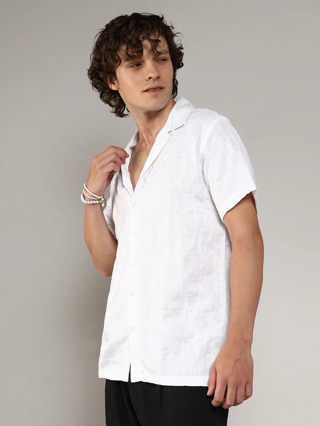 Embroidered Heathered Shirt - Image 3