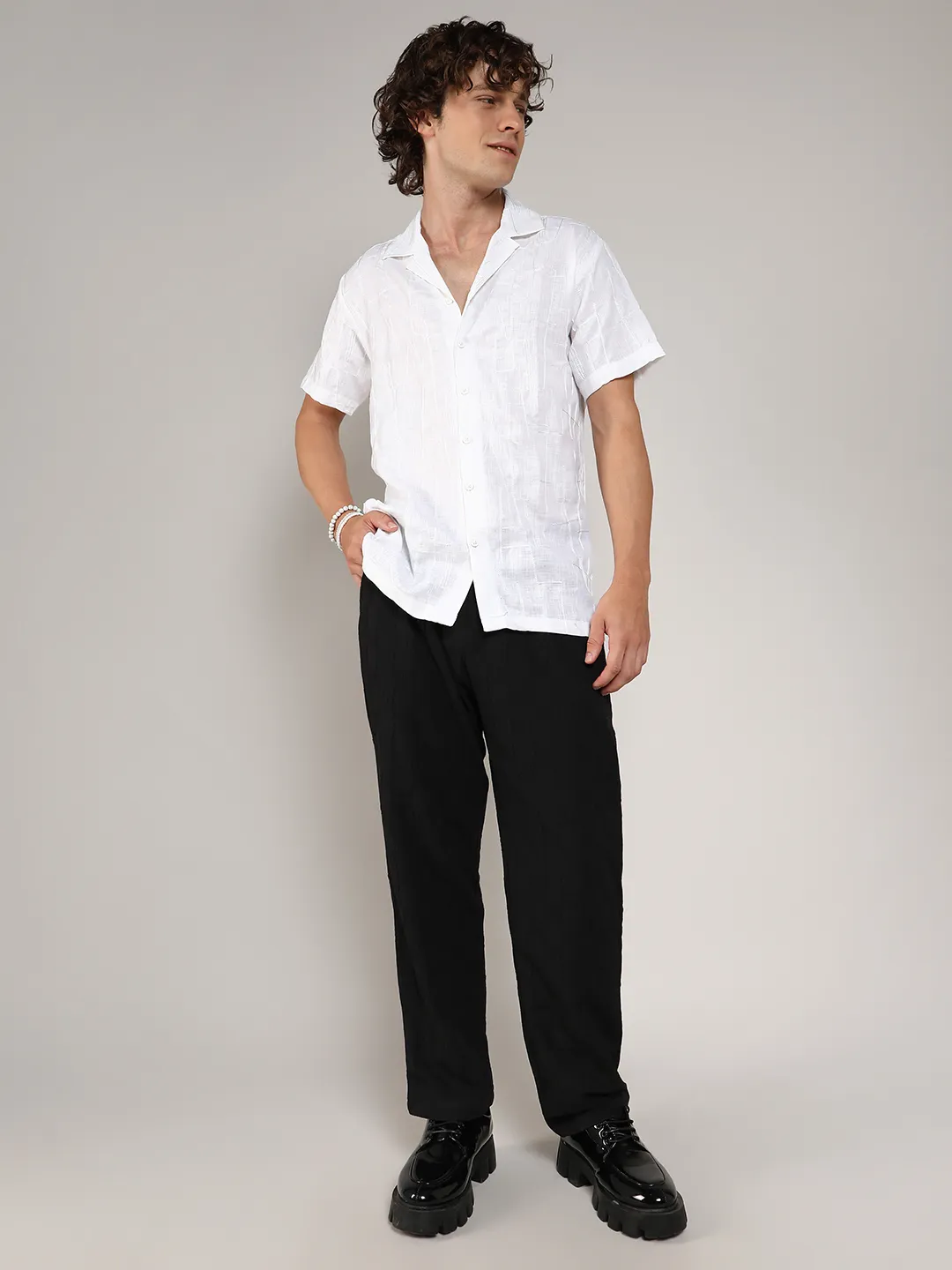 Embroidered Heathered Shirt - Image 5