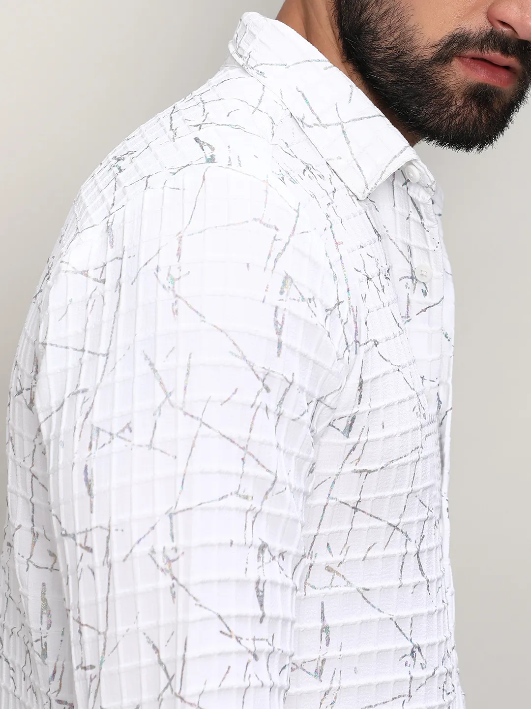 Holographic Veined Textured Shirt - Image 10
