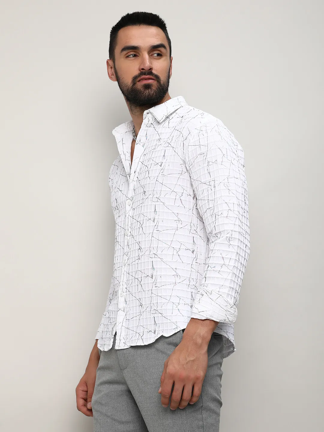 Holographic Veined Textured Shirt - Image 6