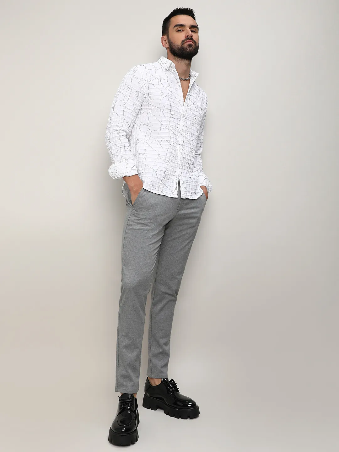 Holographic Veined Textured Shirt - Image 8
