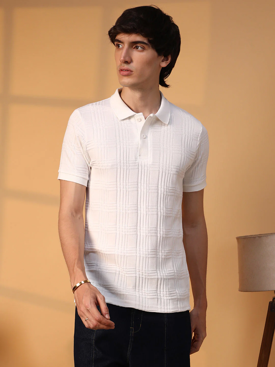 Intertwine-Textured Polo T-Shirt - Image 2