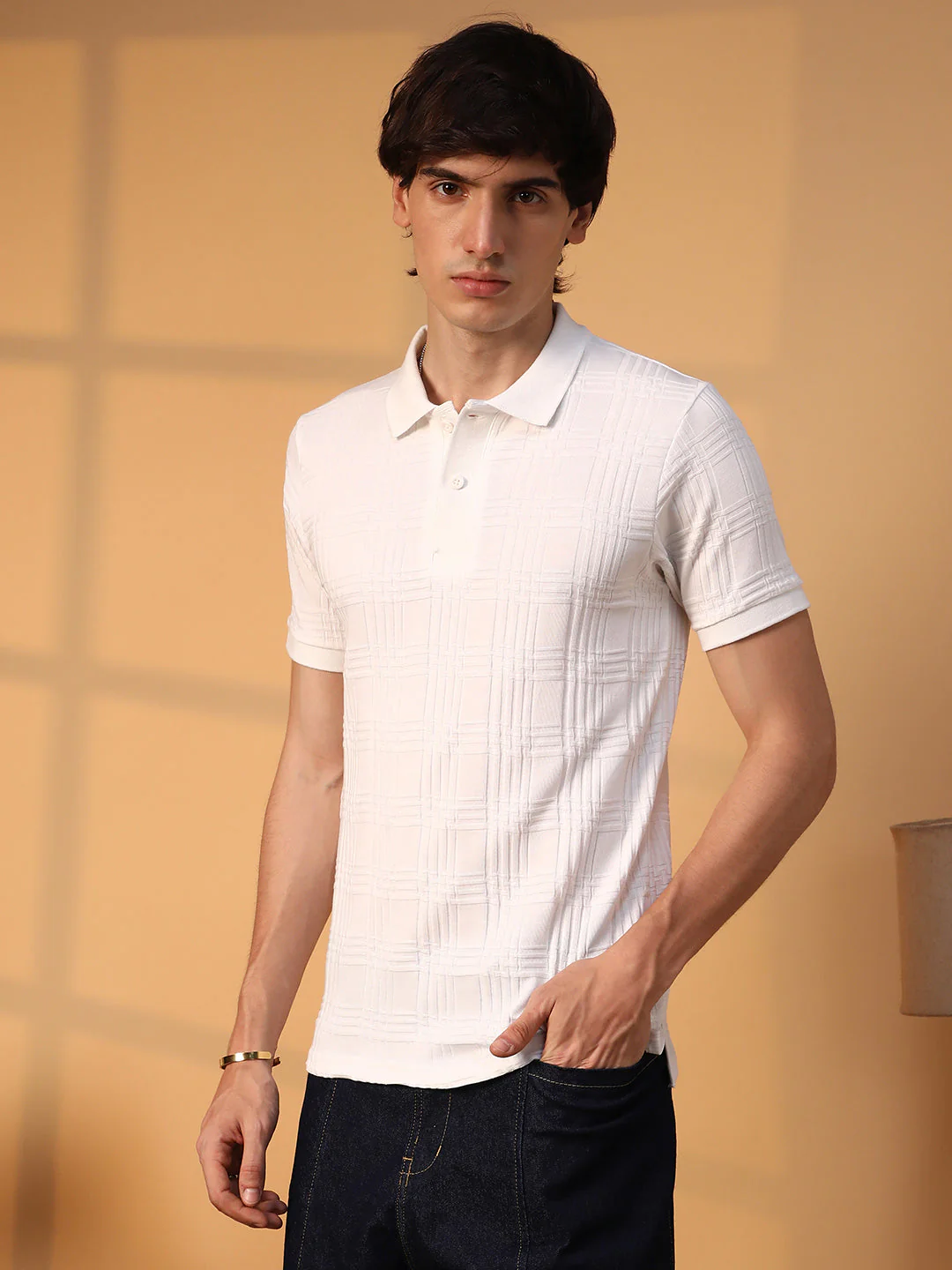 Intertwine-Textured Polo T-Shirt - Image 4