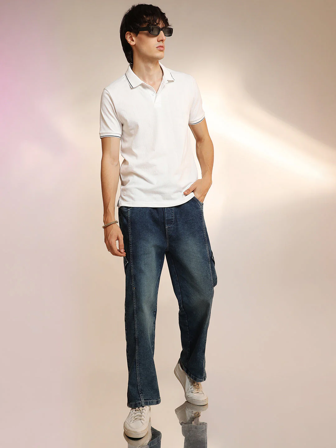 Lined-Knit Polo T-Shirt - Image 6
