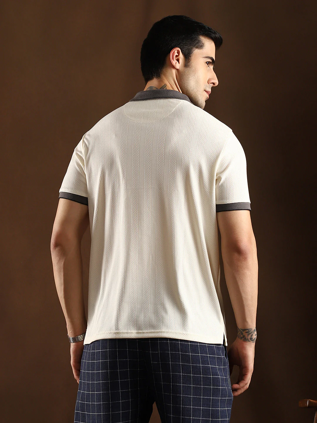 Contrast Trough Polo T-Shirt - Image 4