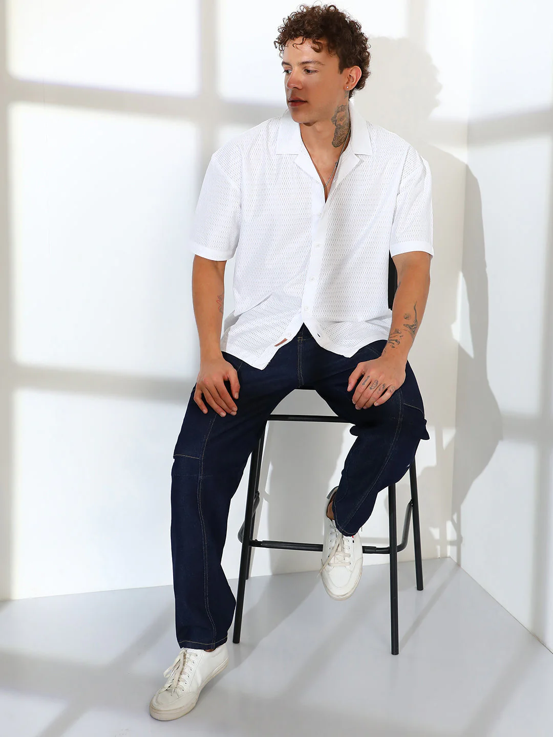 Oversized Honeycomb Shirt - Image 6