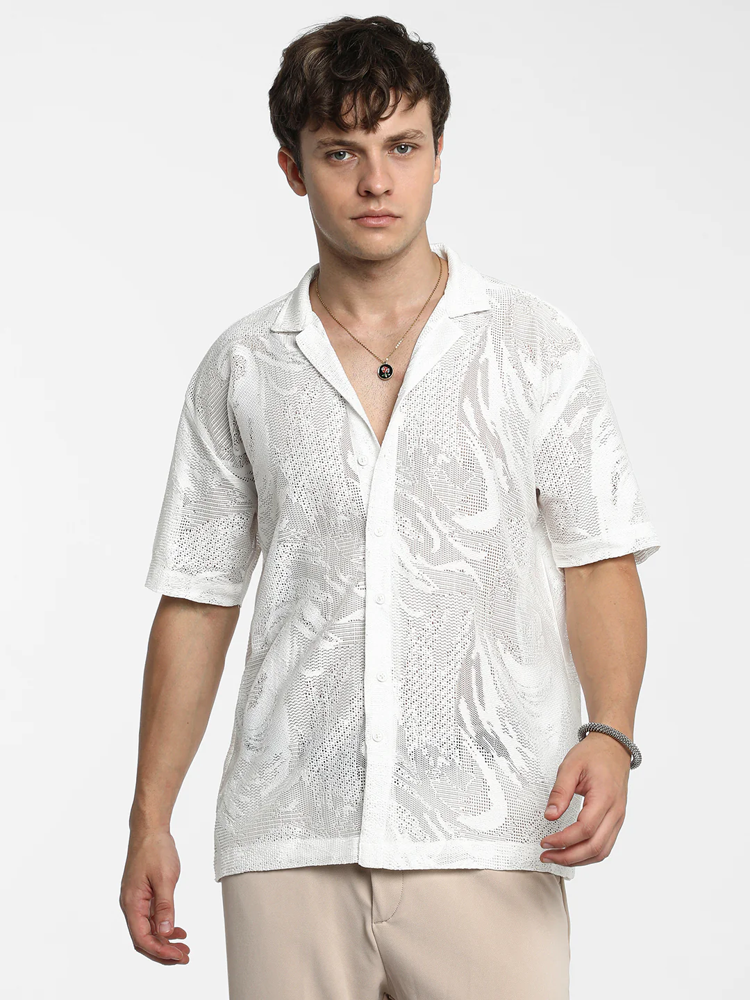 Patterned Oversized Shirt - Image 9