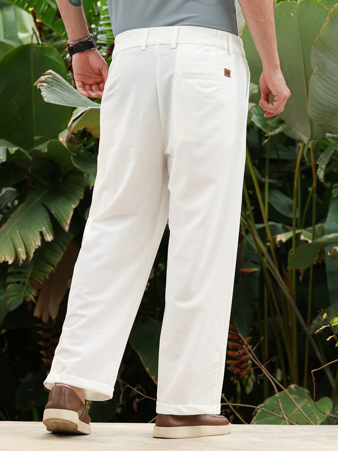 Pleated Cuffed Trousers - Image 4