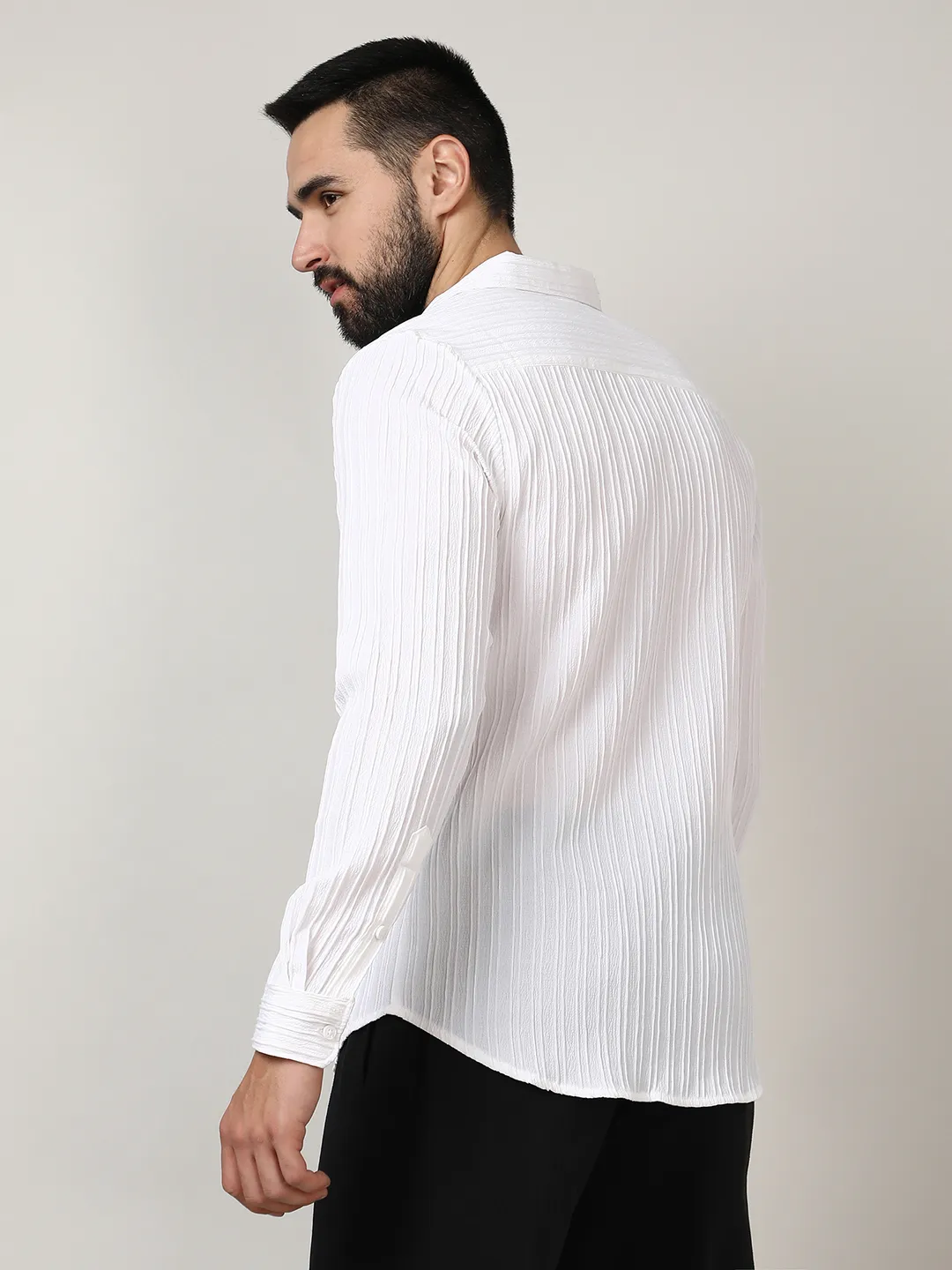 Self-Design Striped Shirt - Image 5