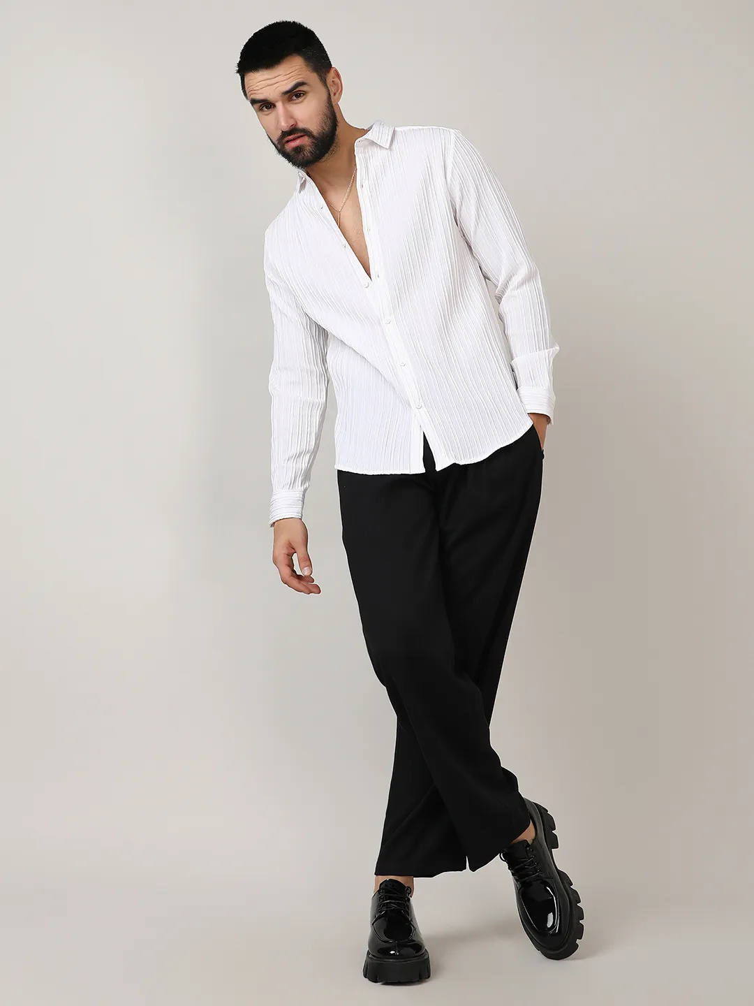 Self-Design Striped Shirt - Image 6