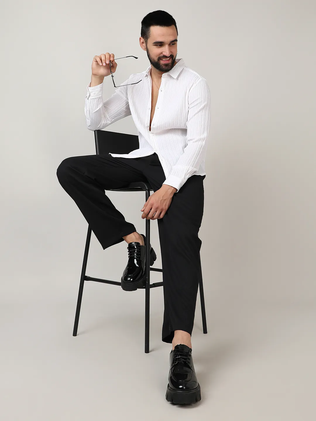 Self-Design Striped Shirt - Image 7