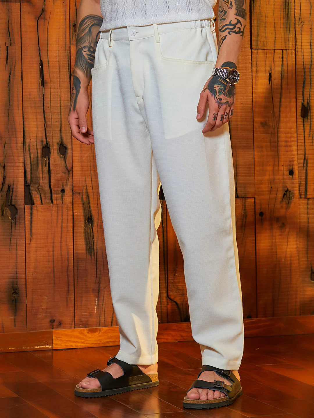 Straight Linen-Blend Trousers - Image 3