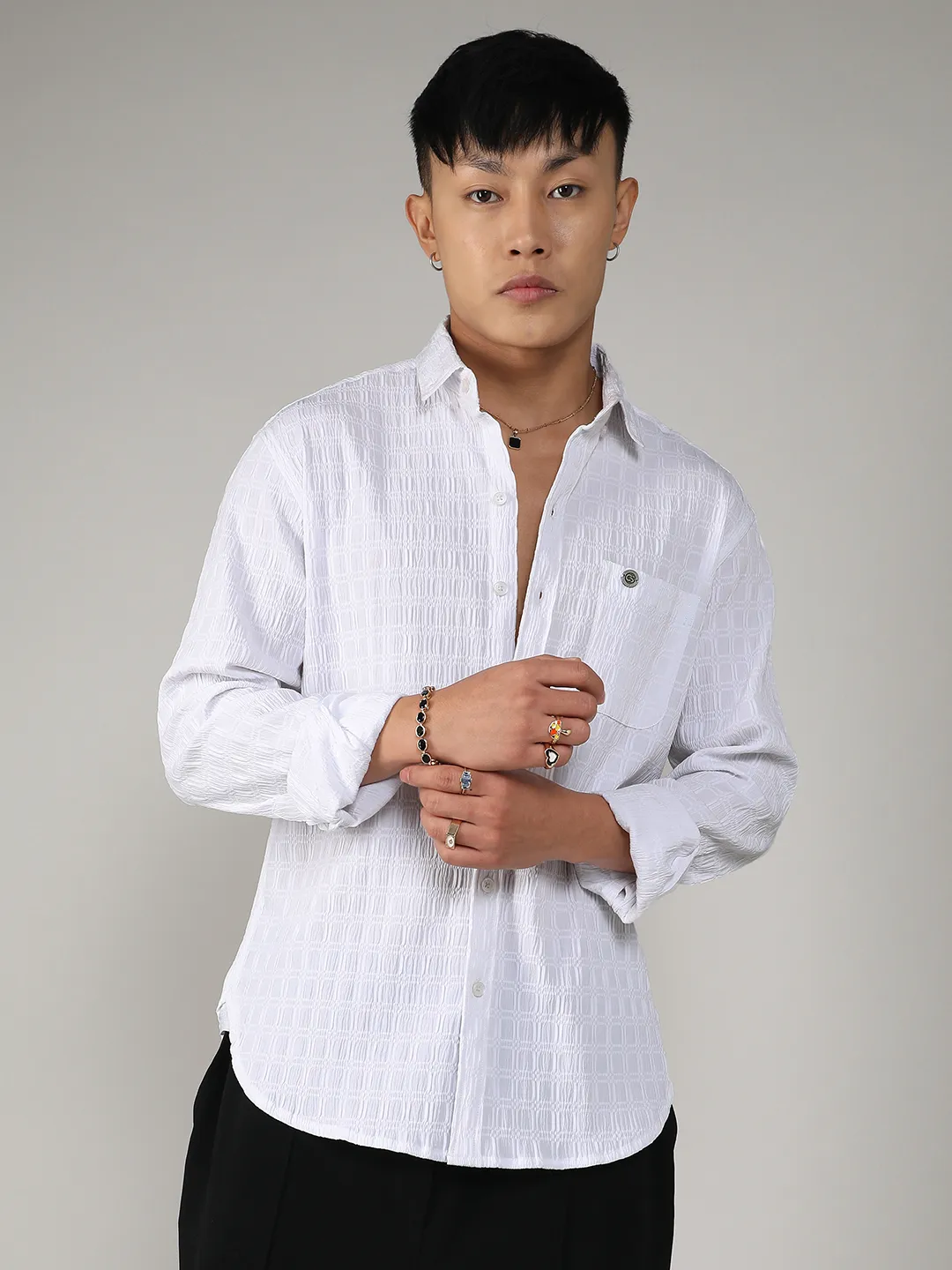 Textured Ruched Shirt - Image 2
