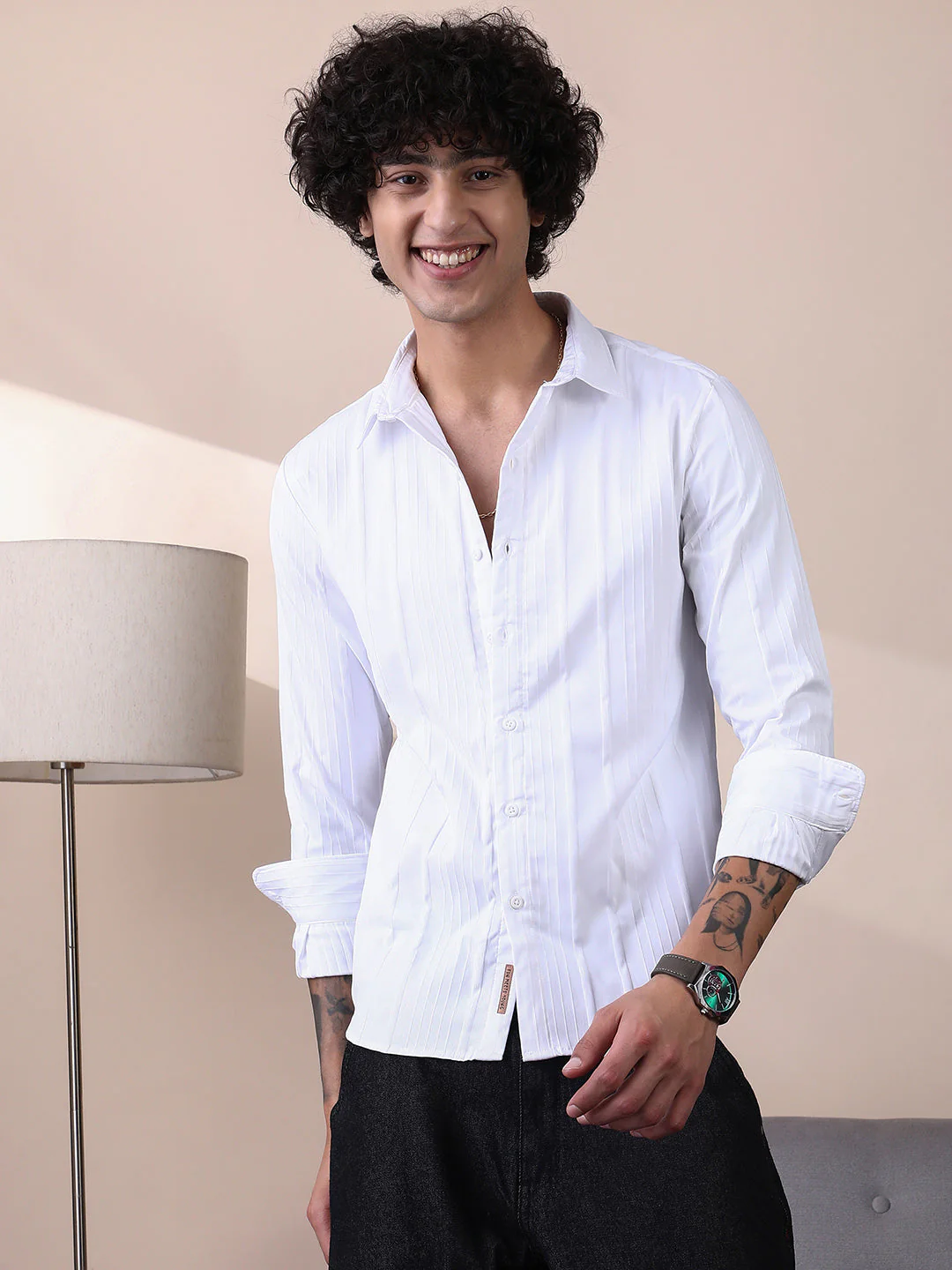 Unbalanced-Ridge Relaxed Shirt - Image 2