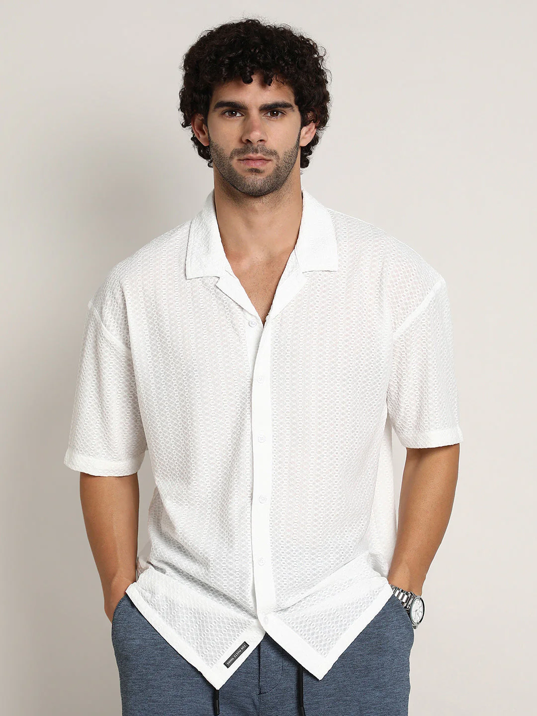 Zigzag-Helix Resort Oversized Shirt - Image 2