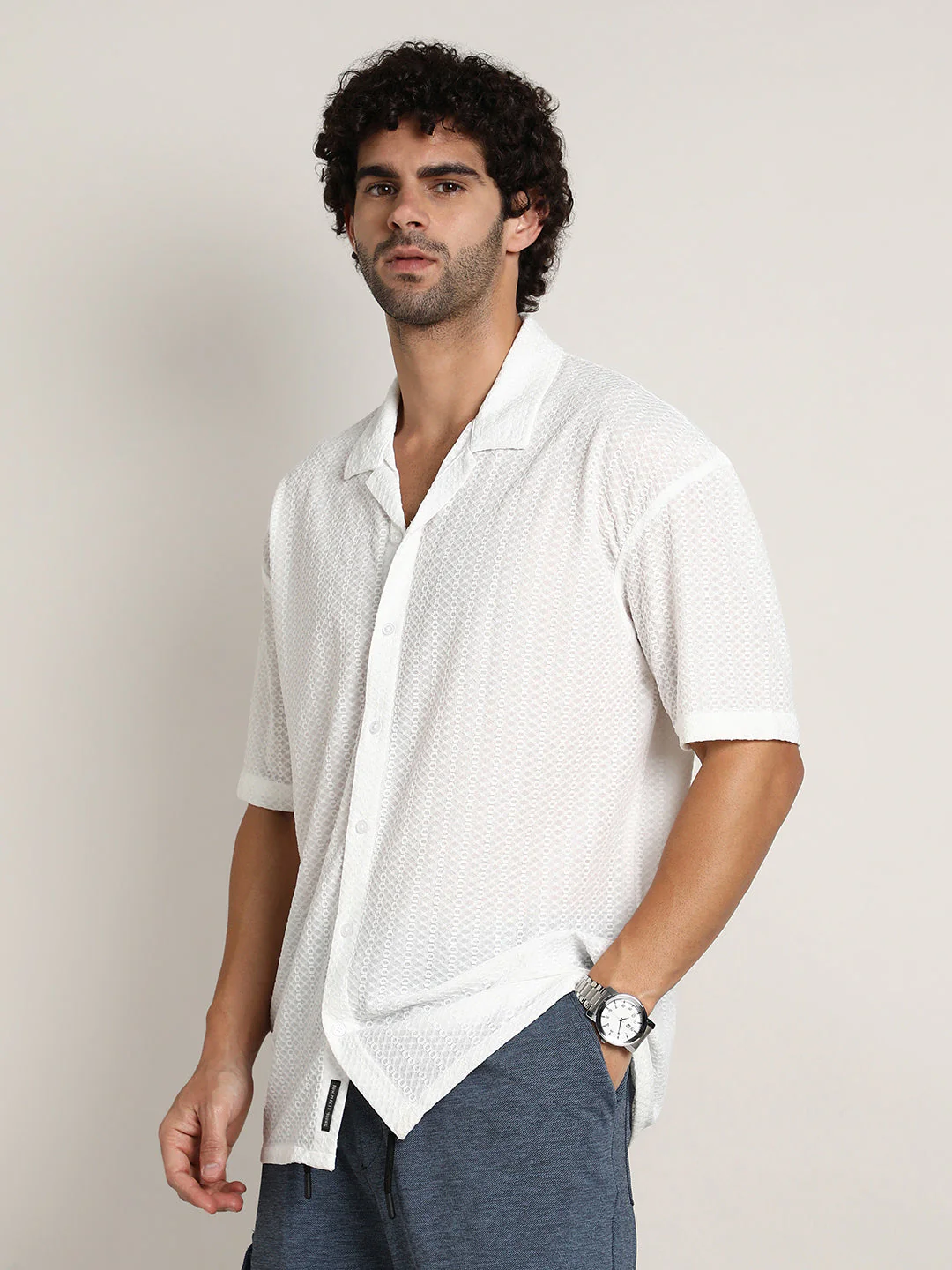 Zigzag-Helix Resort Oversized Shirt - Image 3