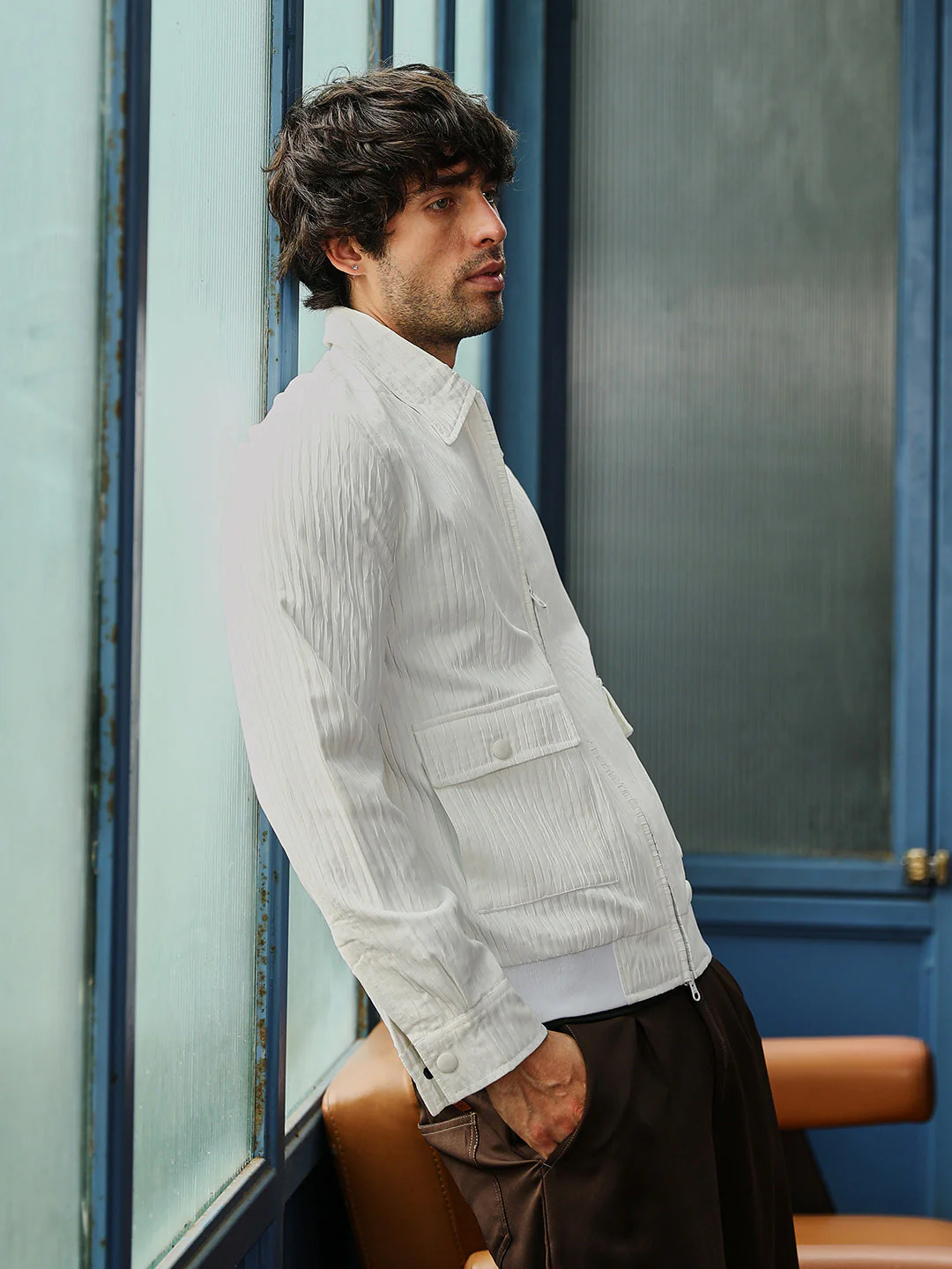 Zip-Front Crease-Tactile Jacket - Image 3