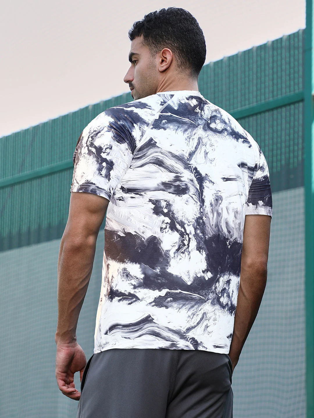 Contrast-Brushed Activewear T-Shirt - Image 4