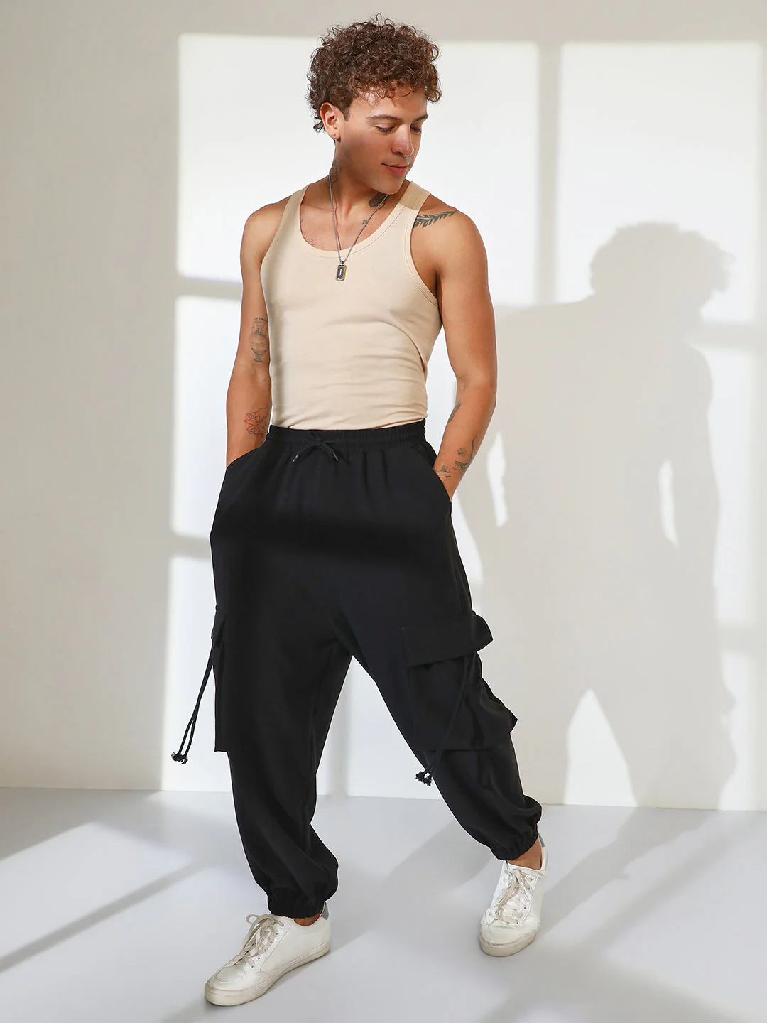 Cuffed Baggy Utility Trousers - Image 5
