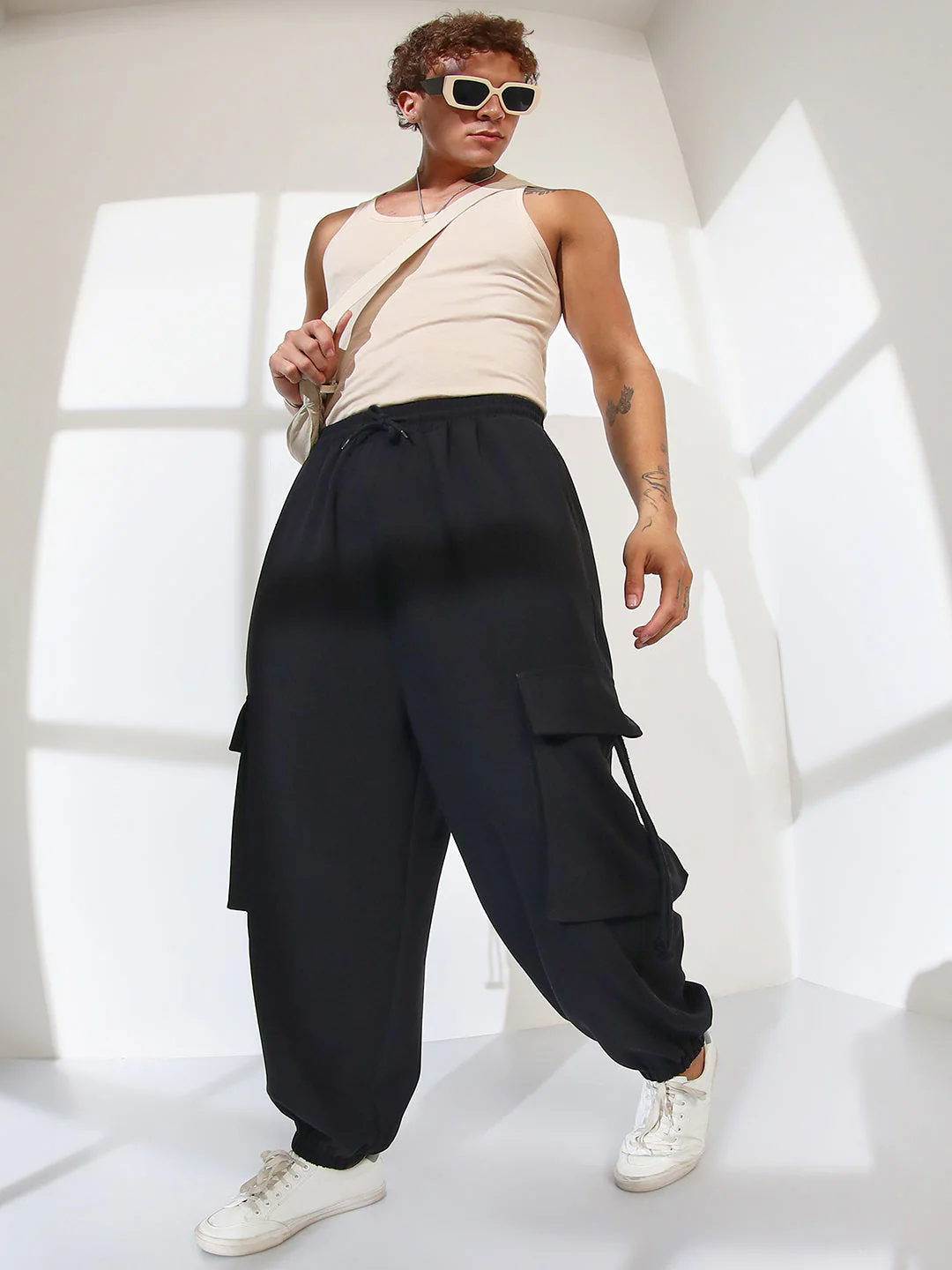 Cuffed Baggy Utility Trousers - Image 6