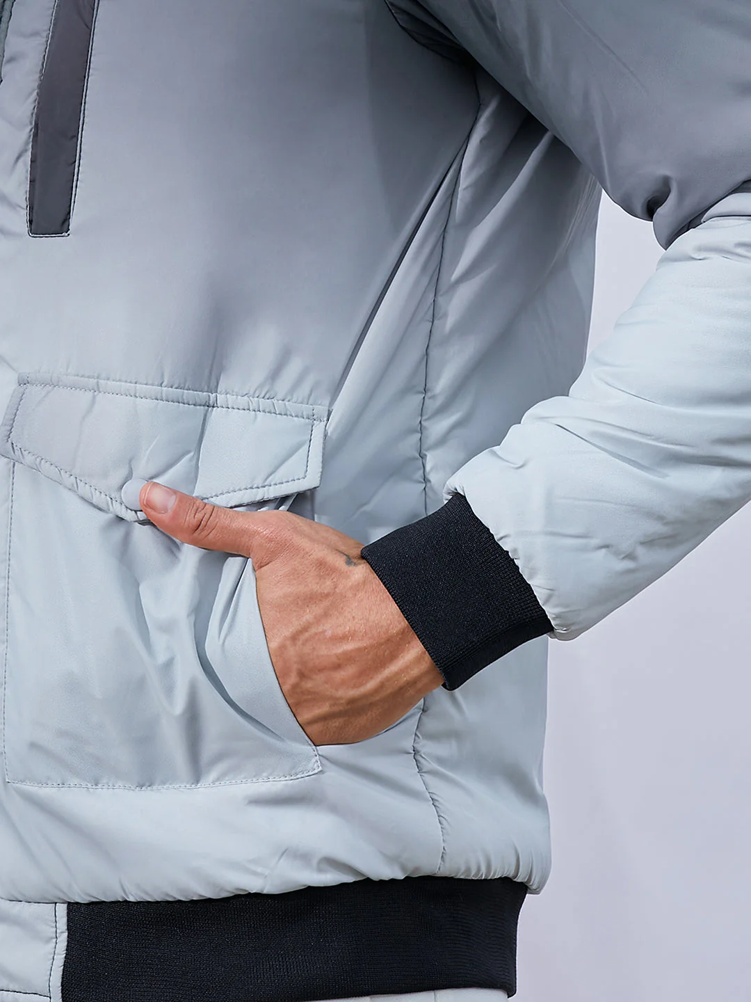 Ombre Puffer Jacket With Fleece Hood - Image 8