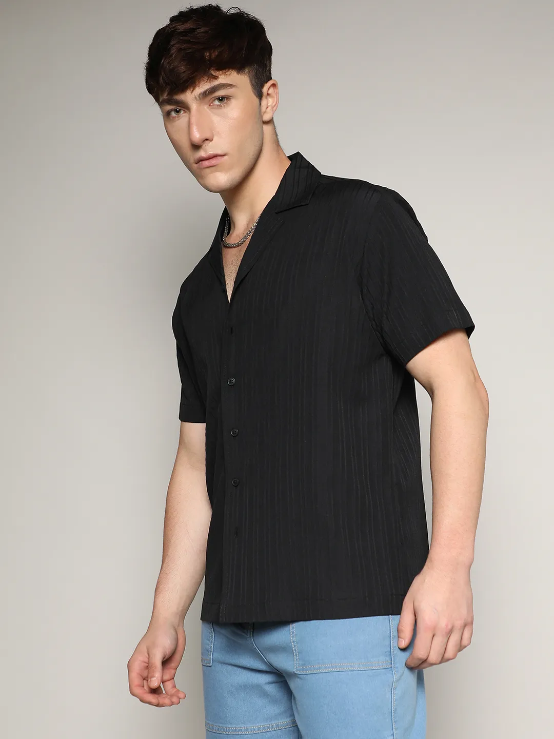 Self-Design Striped Shirt - Image 3