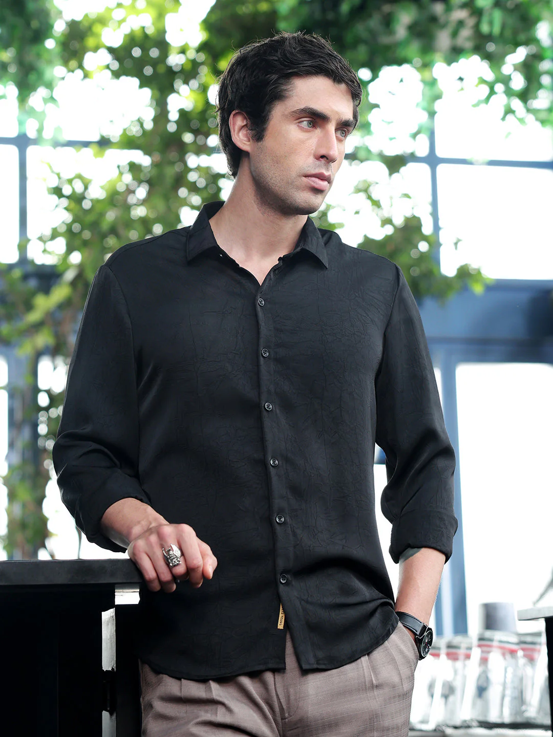 Solid Crushed Shirt - Image 2