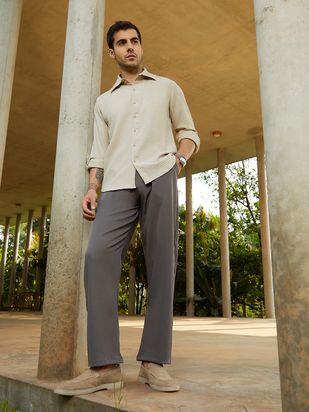Lightweight - Straight Pleated Trousers - Image 5