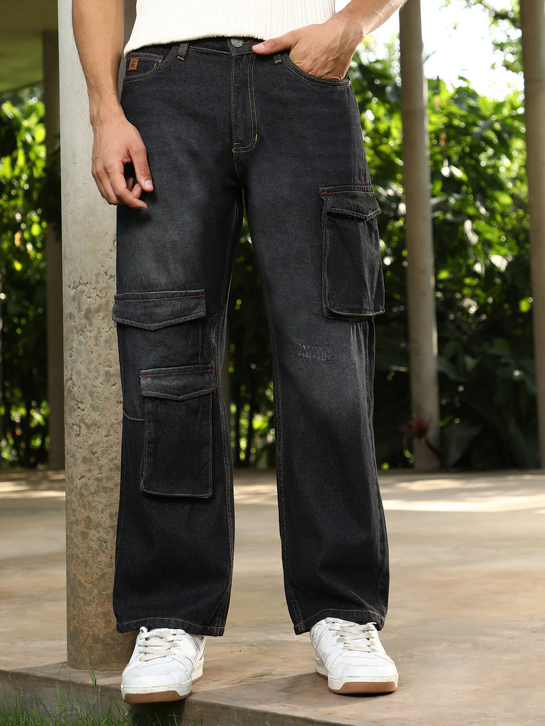 Washed Straight-Leg Denim Jeans - Image 2