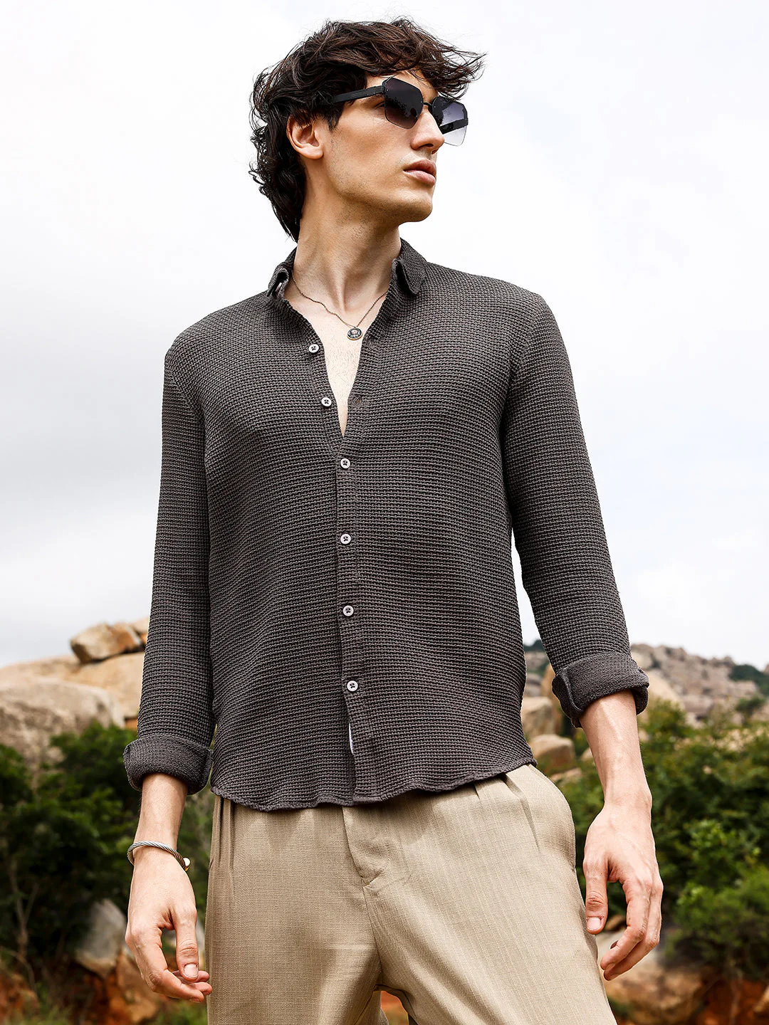 Weave-Textured Shirt