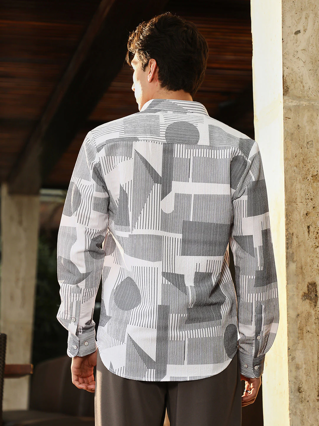 Abstract-Geometric Imprint Shirt - Image 4