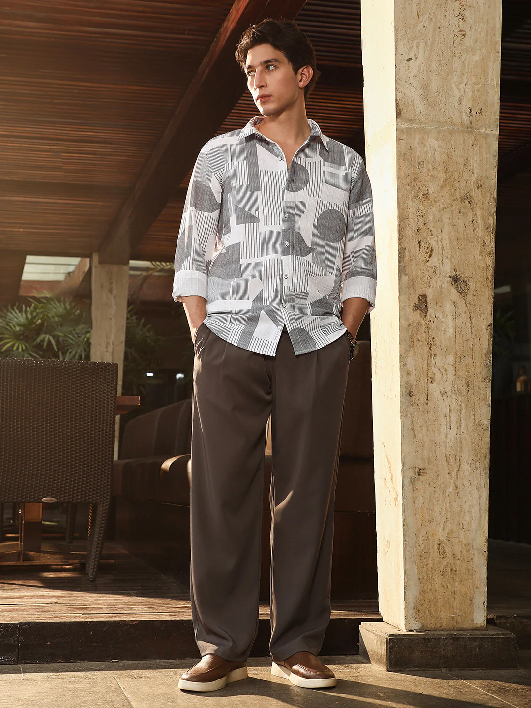 Abstract-Geometric Imprint Shirt - Image 5