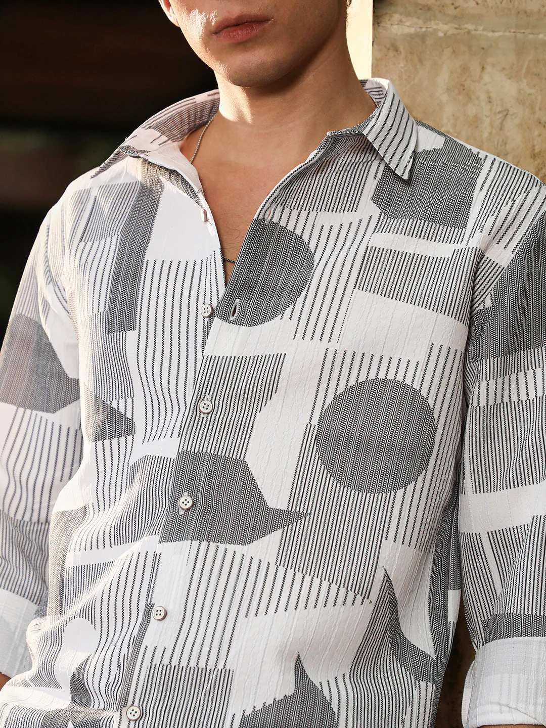 Abstract-Geometric Imprint Shirt - Image 7