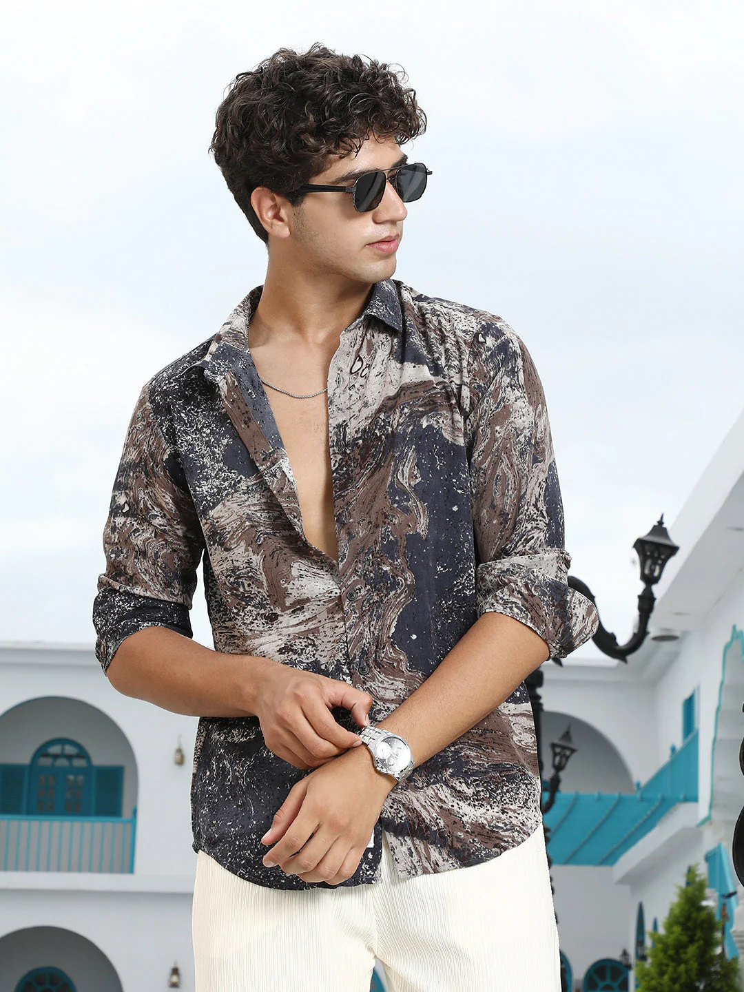 Marble-Specks Imprint Shirt