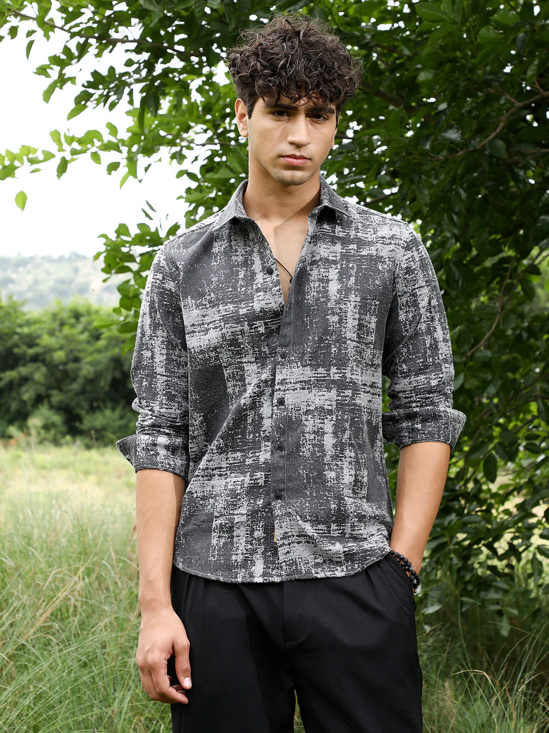 Contrast-Brushed Jacquard Shirt - Image 2