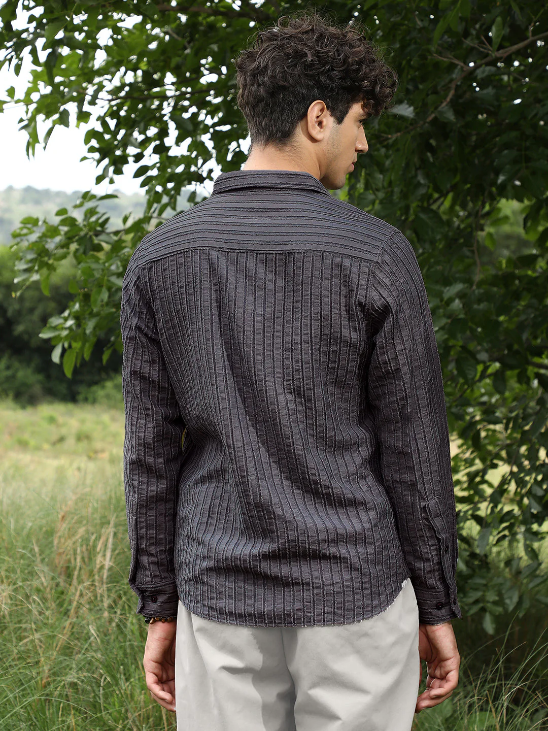 Edgy-Stripe Jacquard Shirt - Image 4