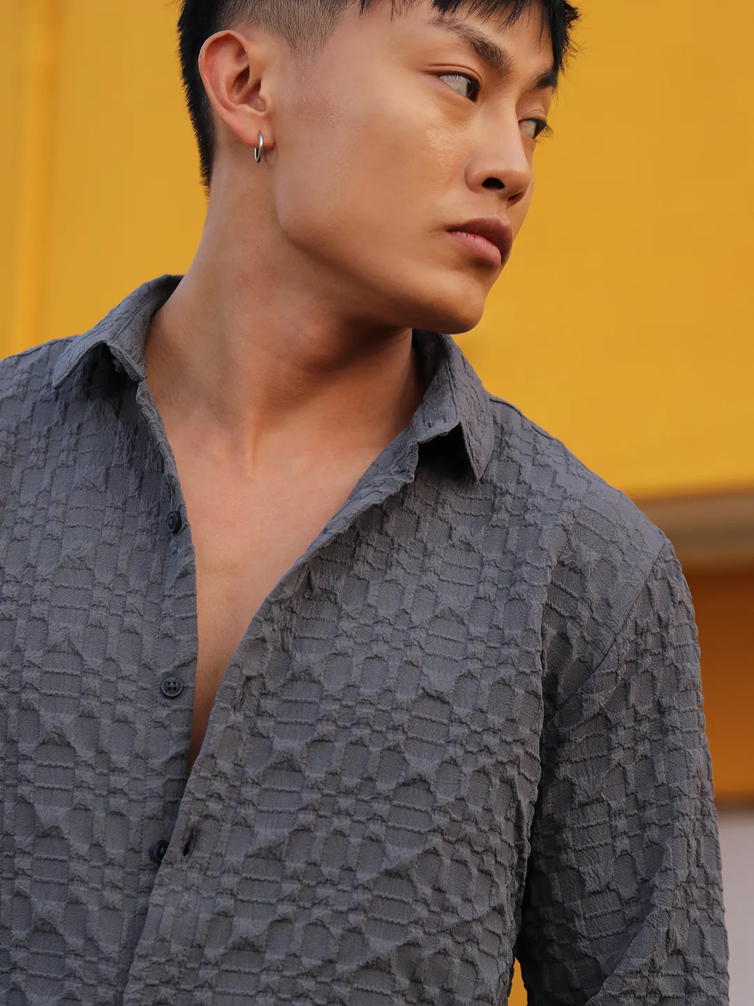 Embossed Geometric Shirt - Image 4