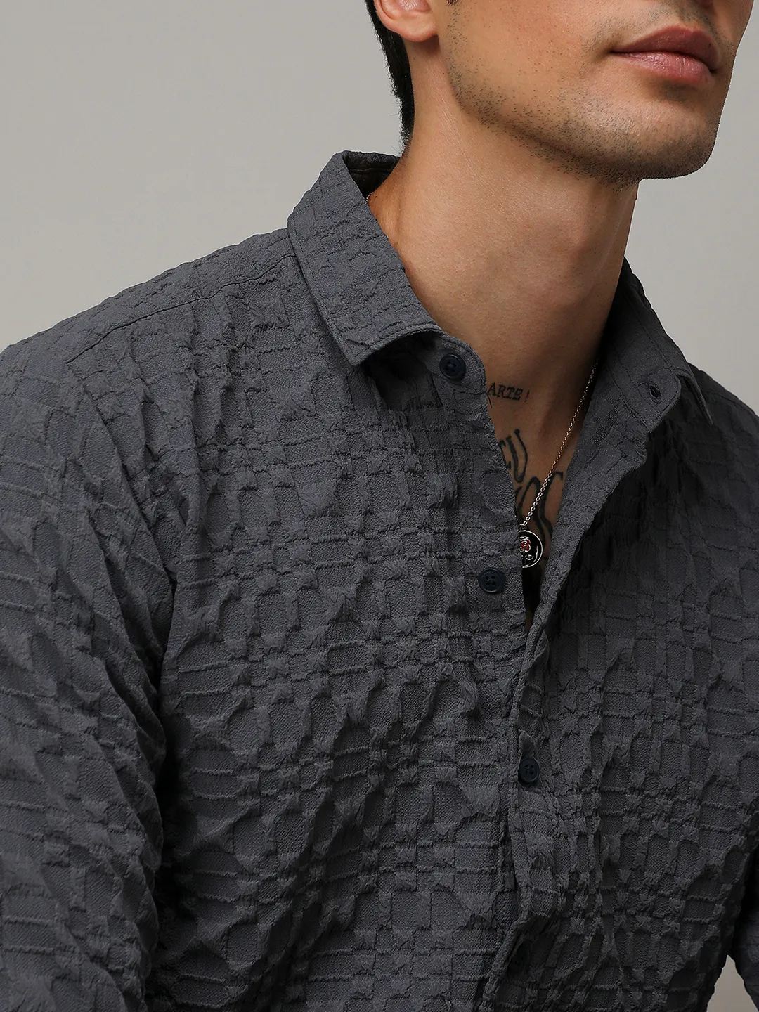 Embossed Geometric Shirt - Image 6