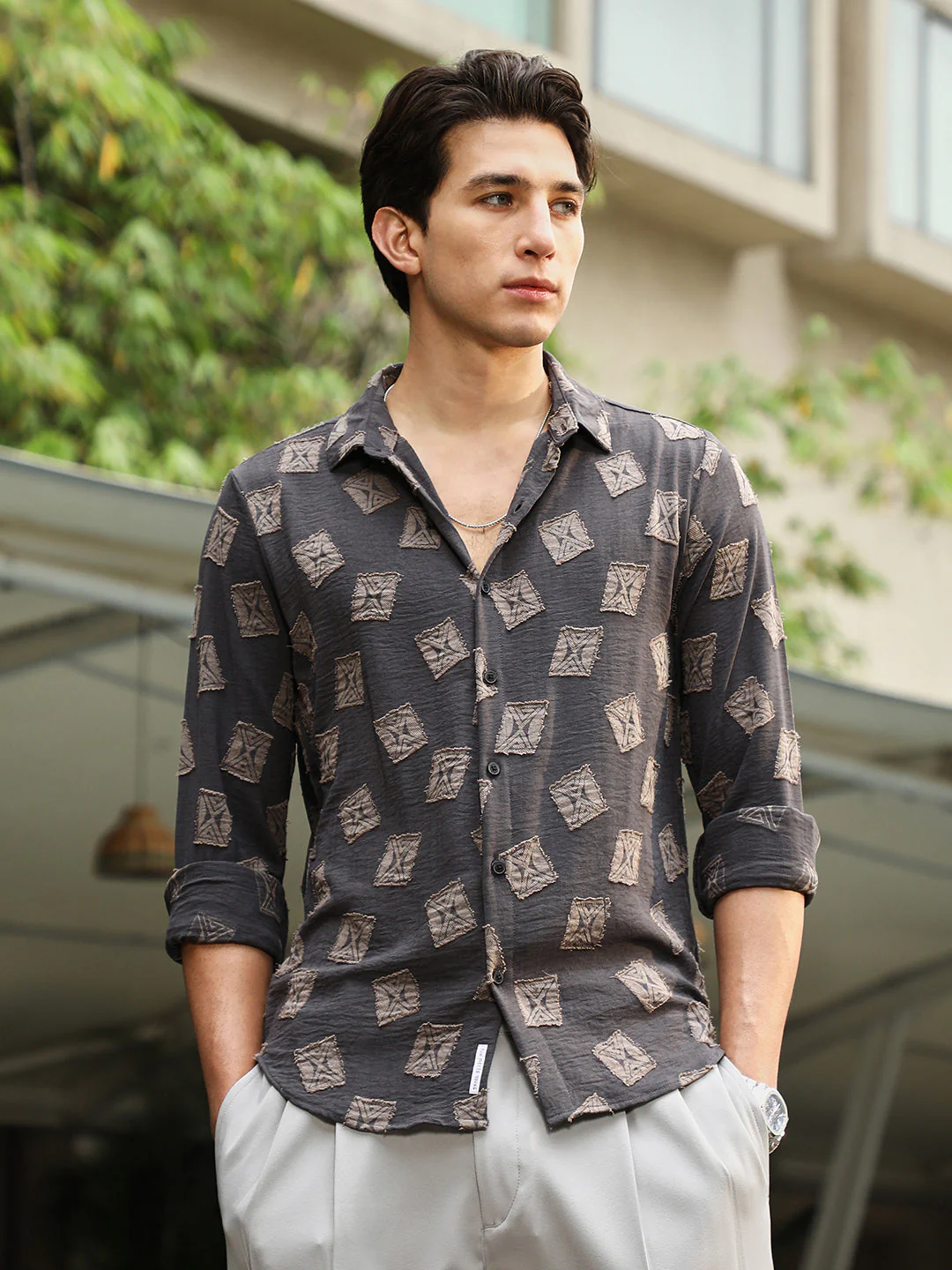 Folk-Block Jacquard Shirt - Image 2