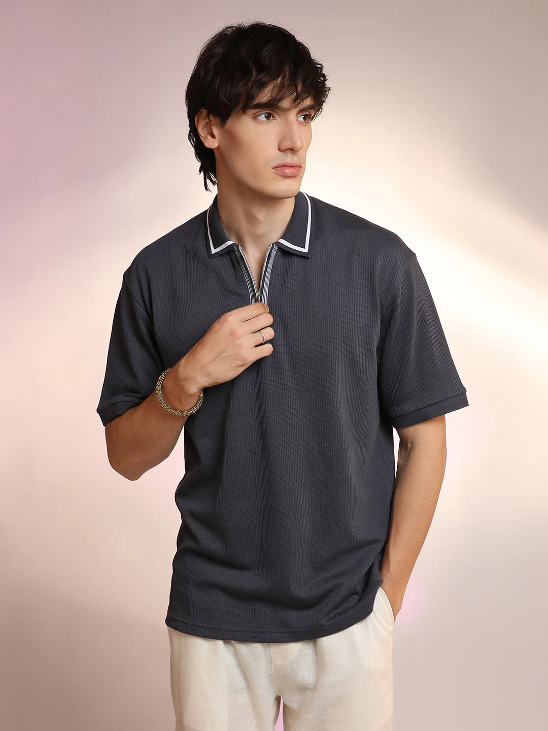 Micro-Waffle Polo T-Shirt - Image 2