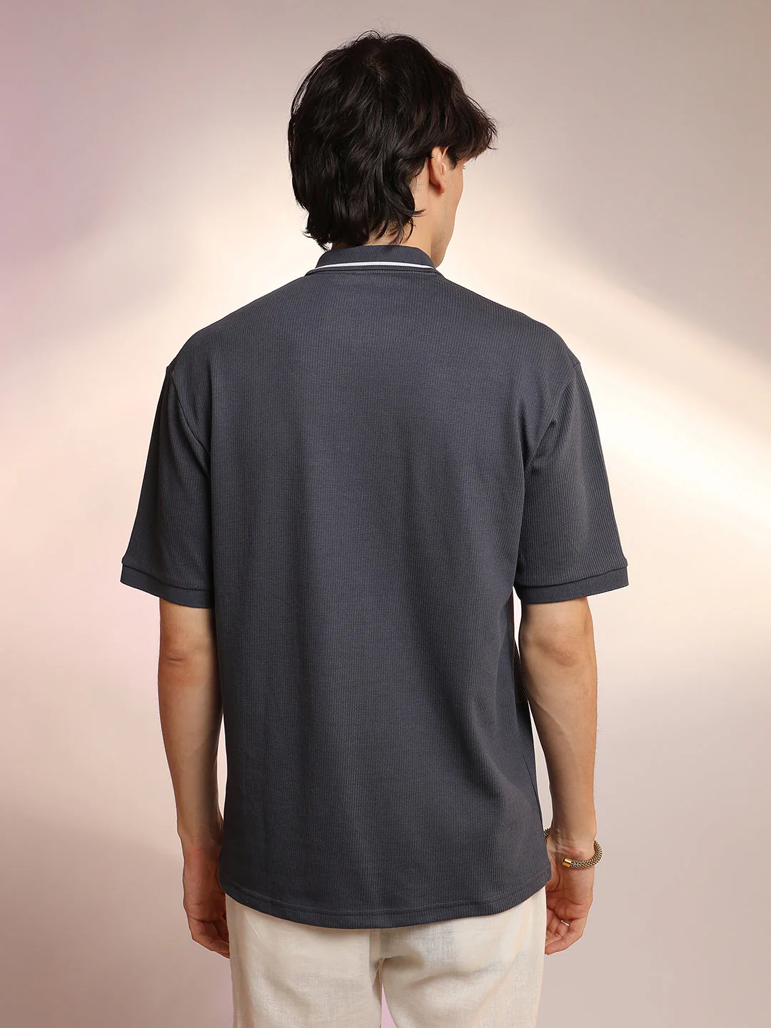Micro-Waffle Polo T-Shirt - Image 4