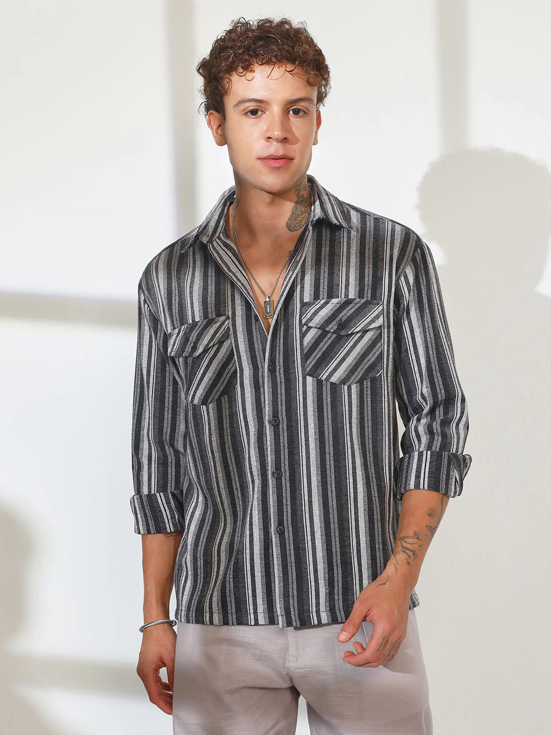 Multitrack Striped Oversized Shirt - Image 2