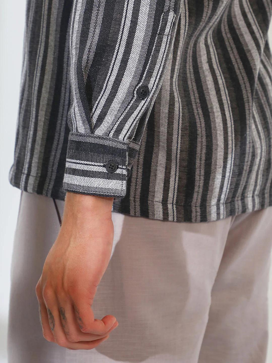 Multitrack Striped Oversized Shirt - Image 8