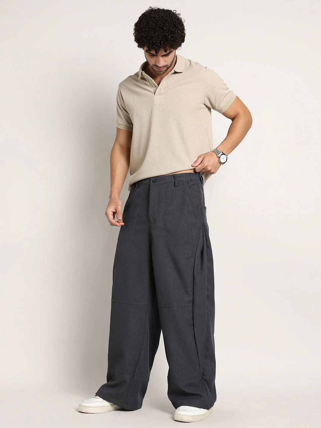 Lightweight - Panelled Baggy Cargo Trousers - Image 6