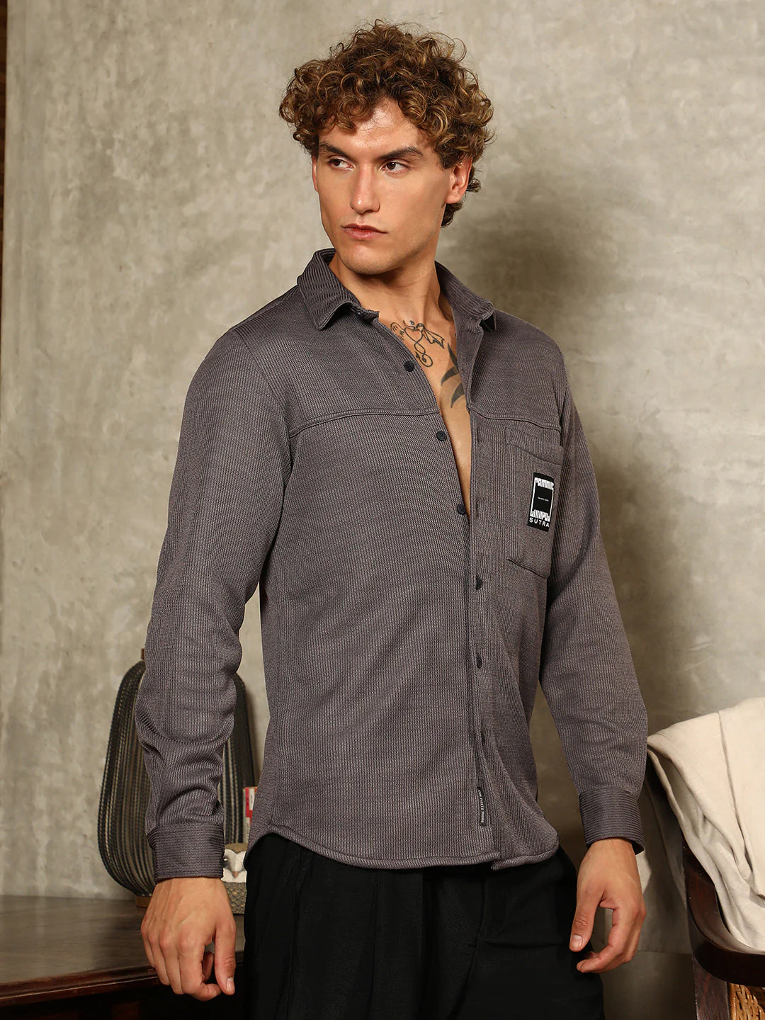 Ribbed-Knit Utility Shirt - Image 3