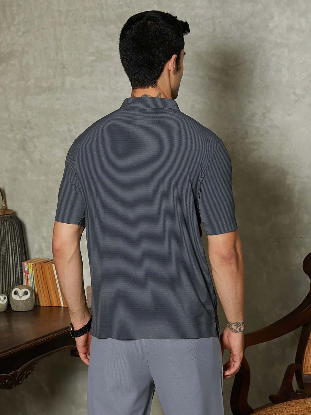 Seamless Striped Polo T-Shirt - Image 4