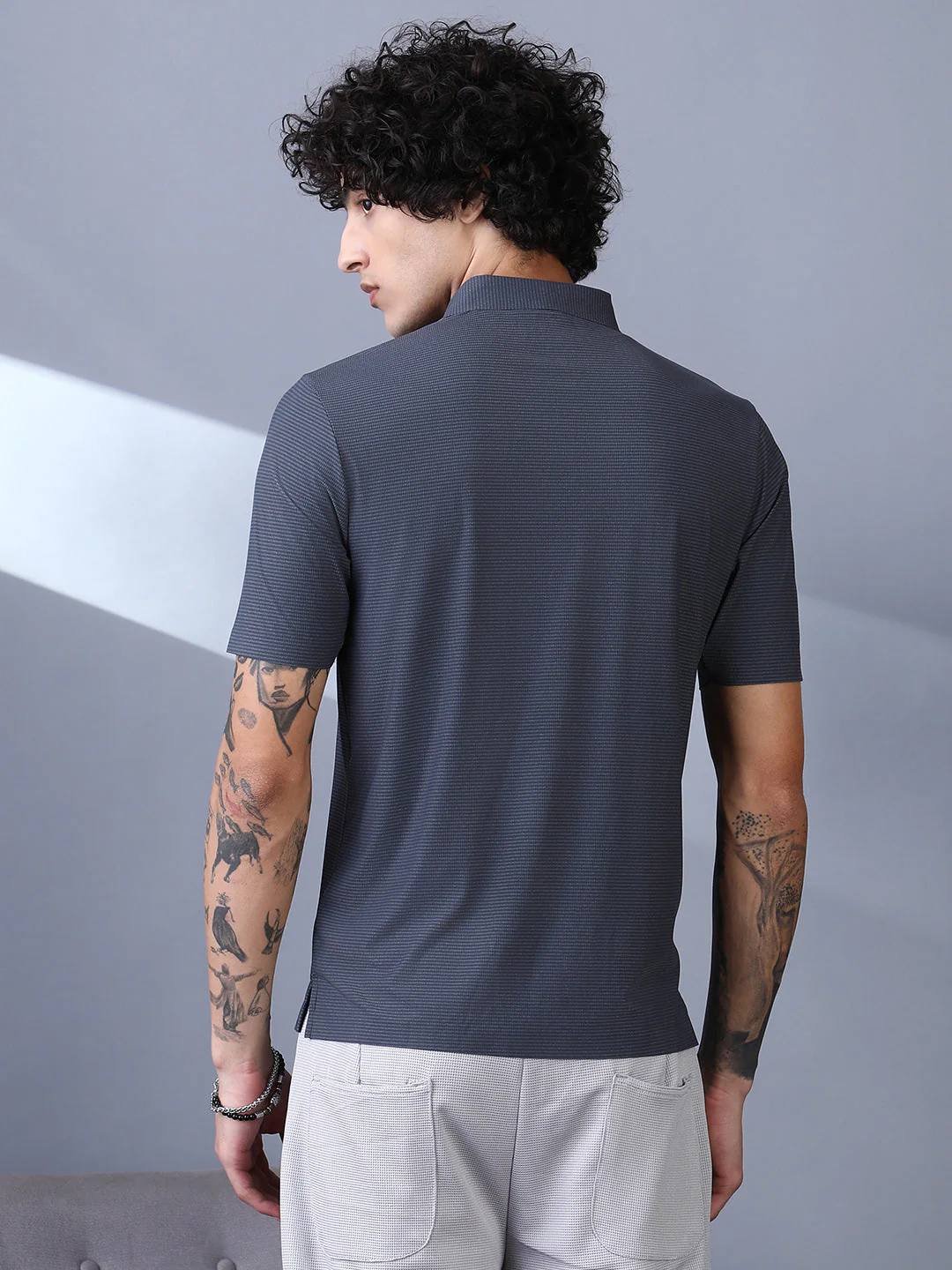 Seamless Striped Polo T-Shirt - Image 4