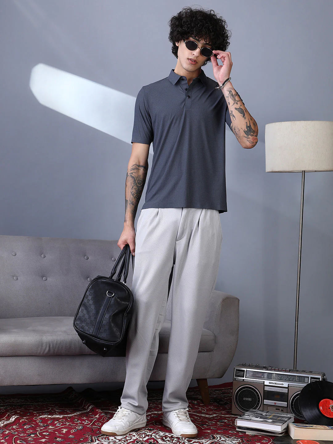 Seamless Striped Polo T-Shirt - Image 5