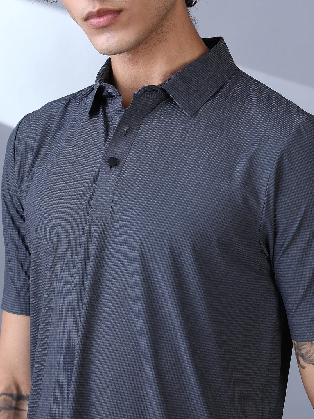 Seamless Striped Polo T-Shirt - Image 7