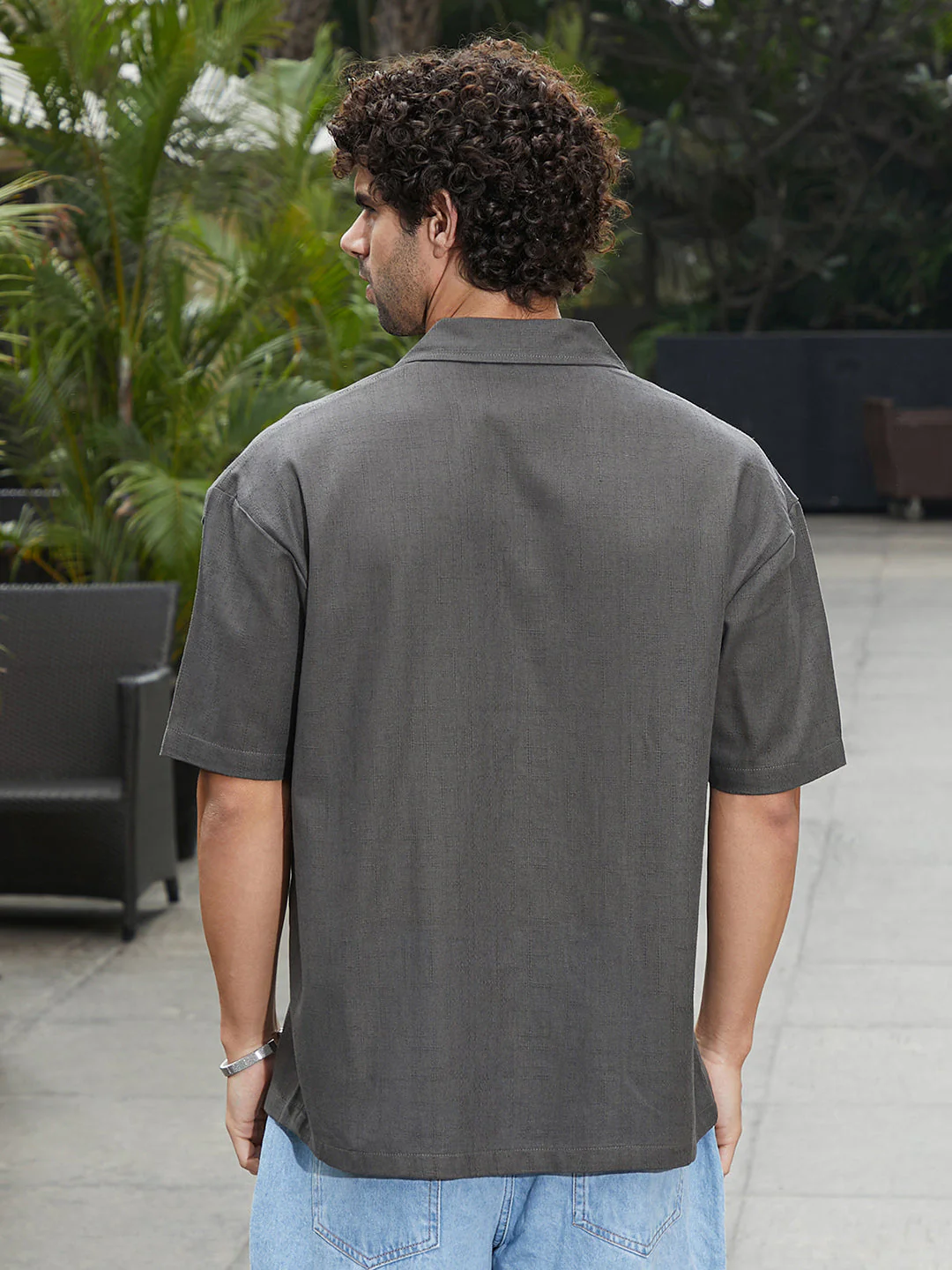 Solid Resort Oversized Shirt - Image 4